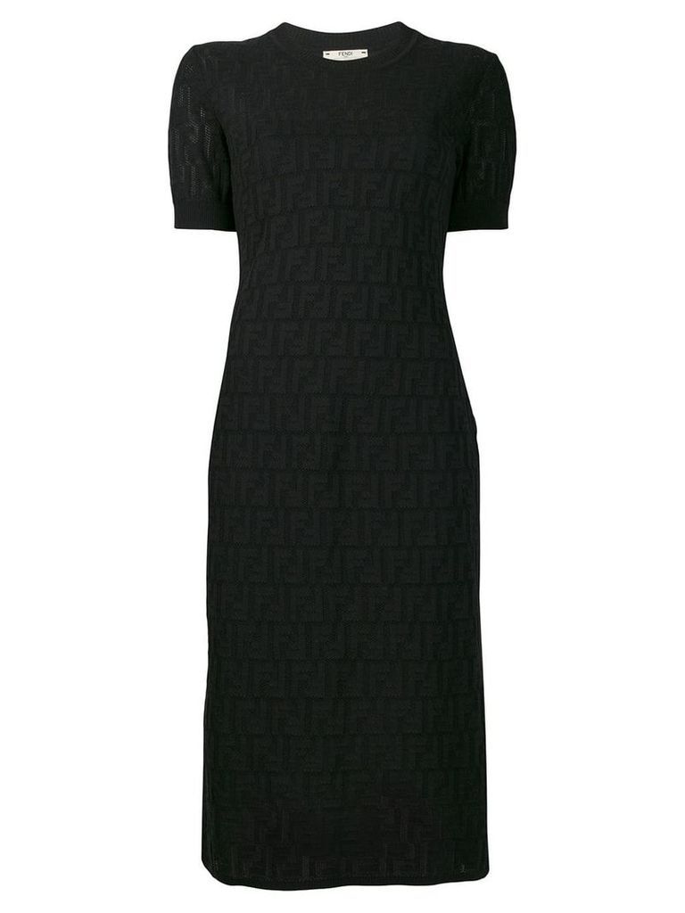 Fendi FF motif longette dress - Black