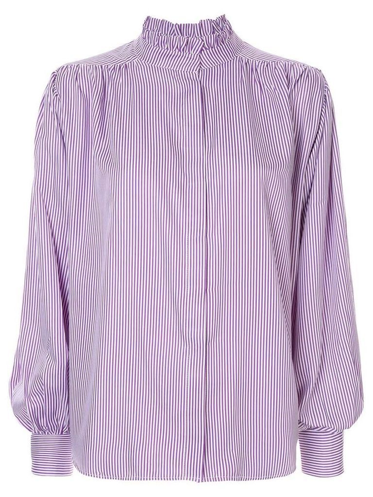 Bambah pleated detail pinstripe blouse - PURPLE