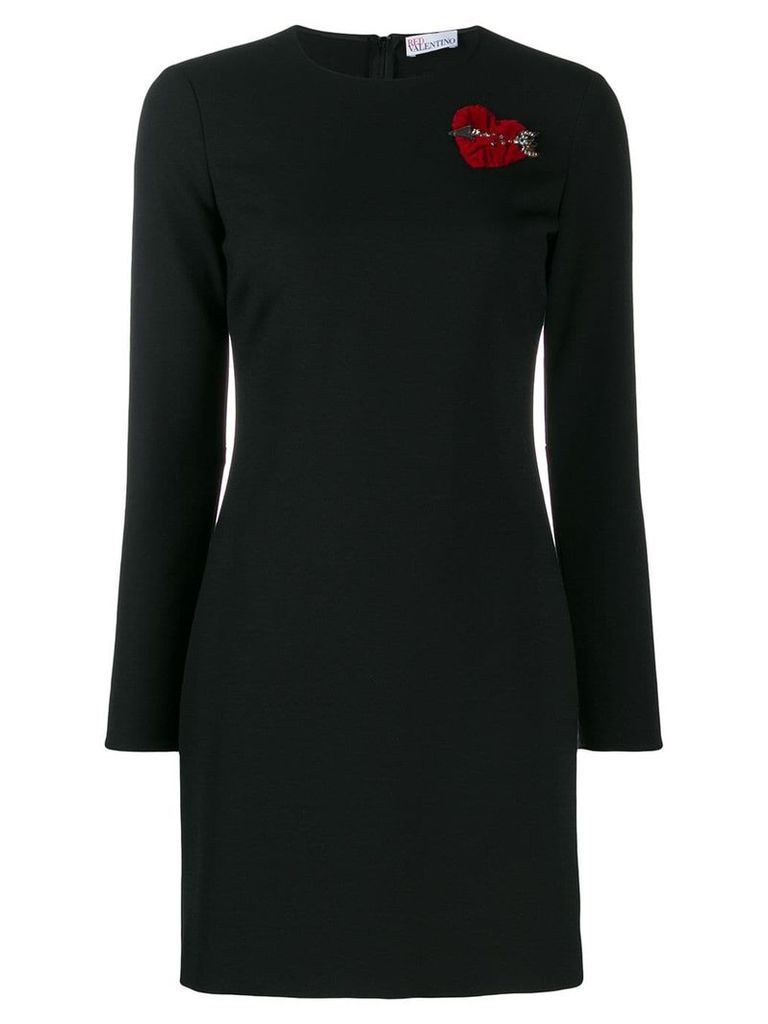 RedValentino heart motif fitted dress - Black
