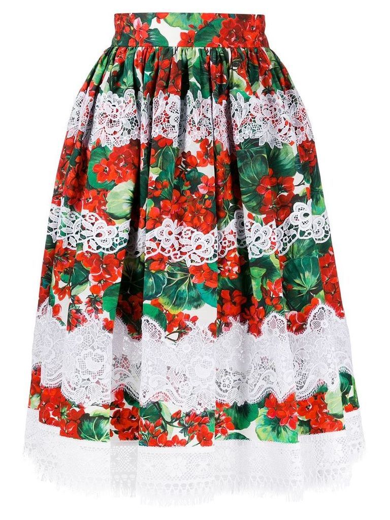 Dolce & Gabbana floral lace embroidered skirt