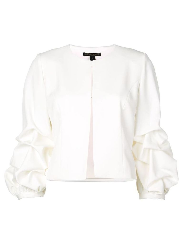 Alberto Makali bunched sleeve jacket - White