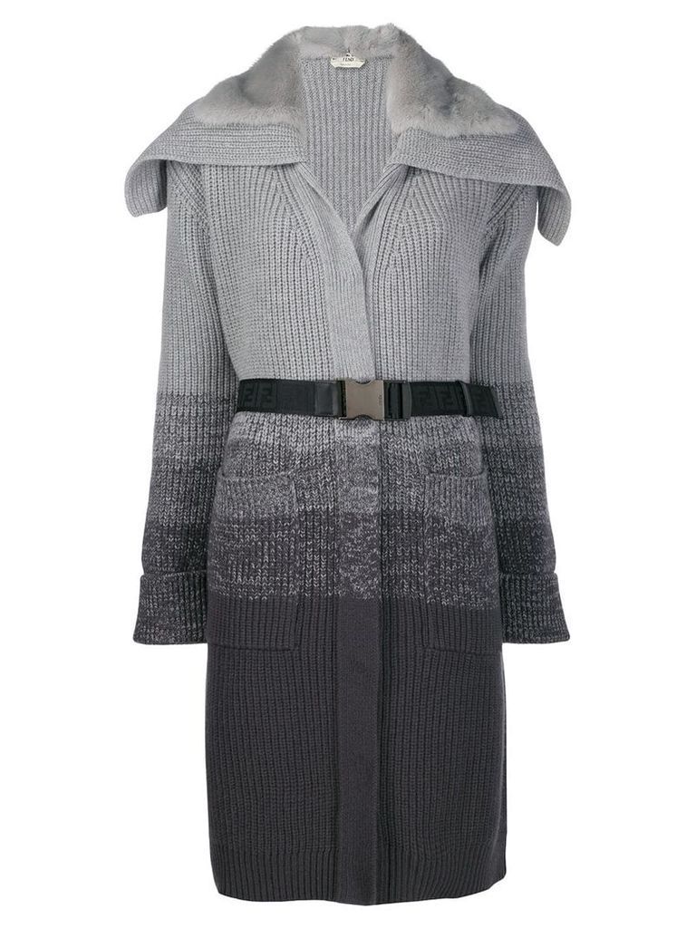 Fendi degradé knitted coat - Grey