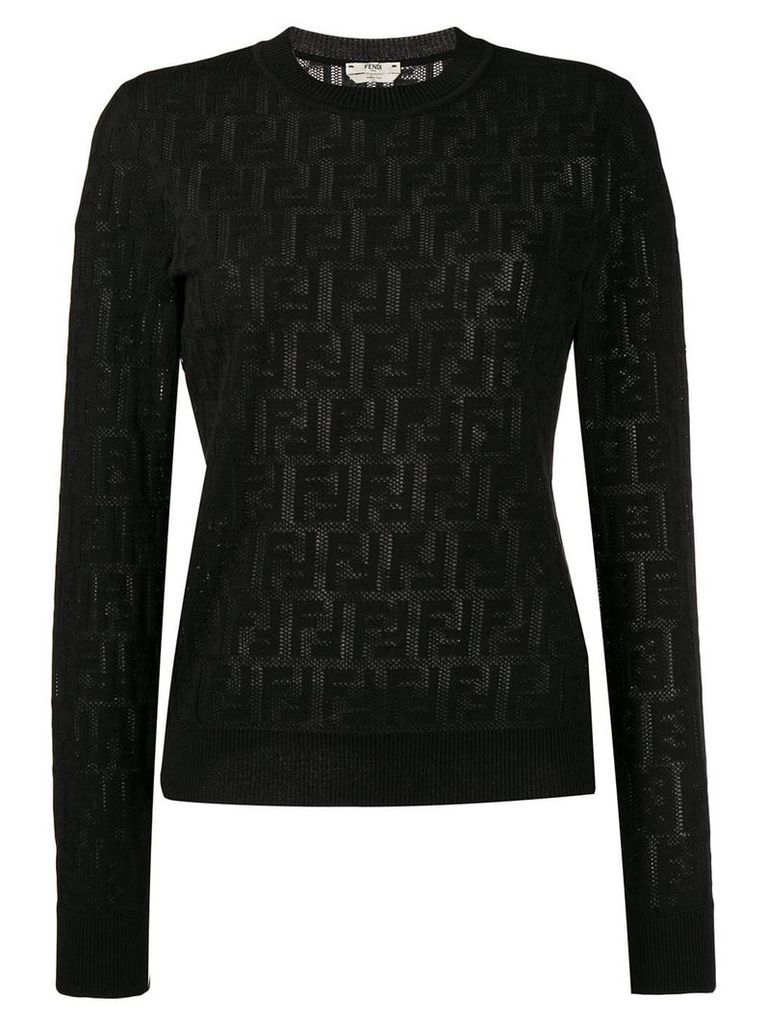 Fendi jacquard knit FF logo sweater - Black