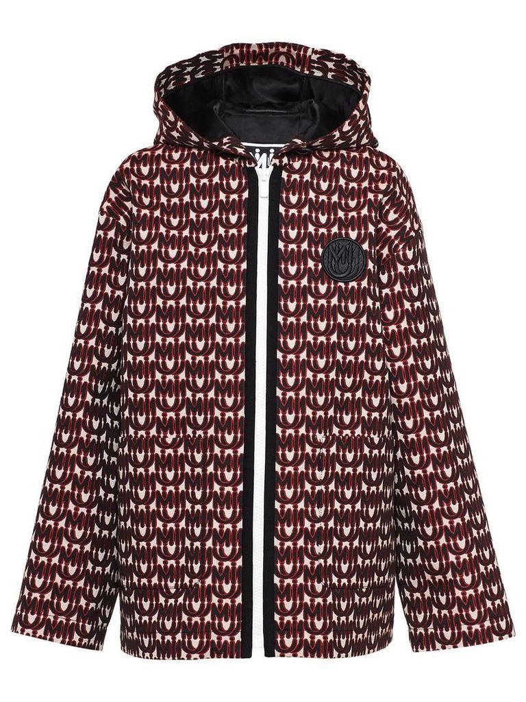 Miu Miu monogram pattern hooded jacket - Red