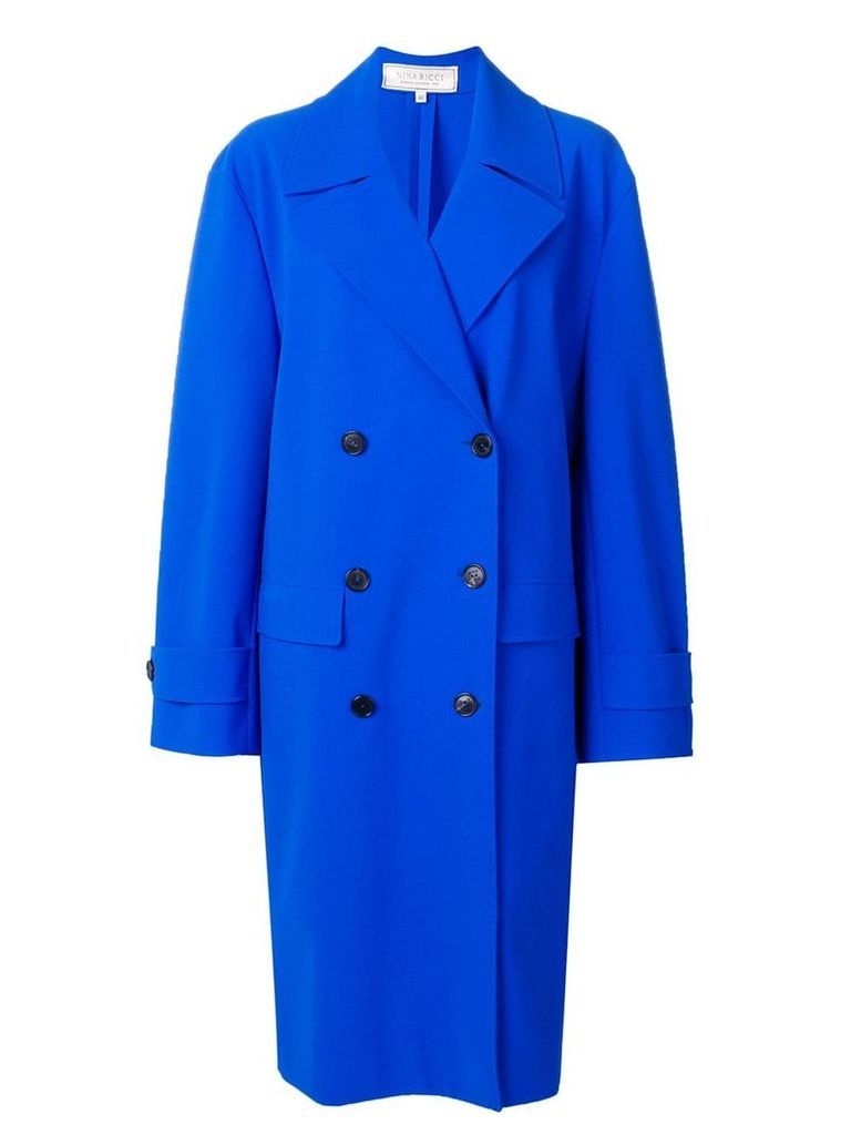 Nina Ricci Electrique double-breasted coat - Blue