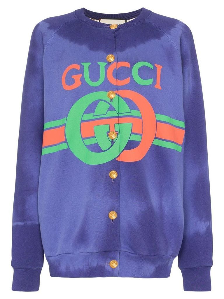 Gucci GG logo cardigan - Blue