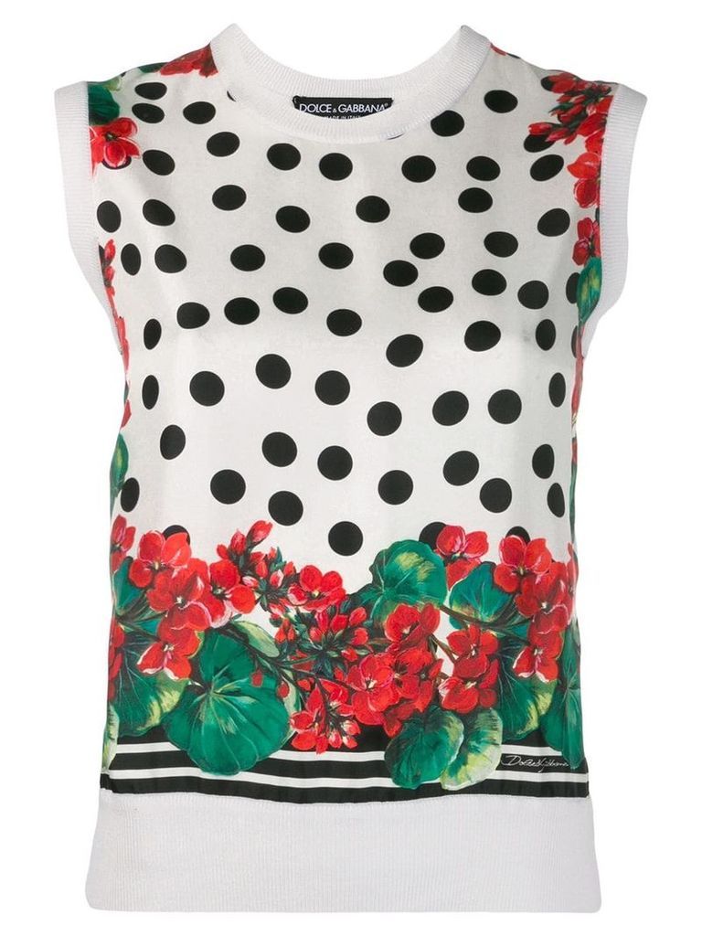 Dolce & Gabbana printed knitted top - White