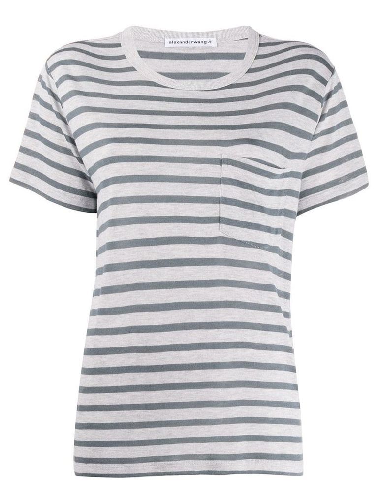 T By Alexander Wang striped pattern T-shirt - Grey