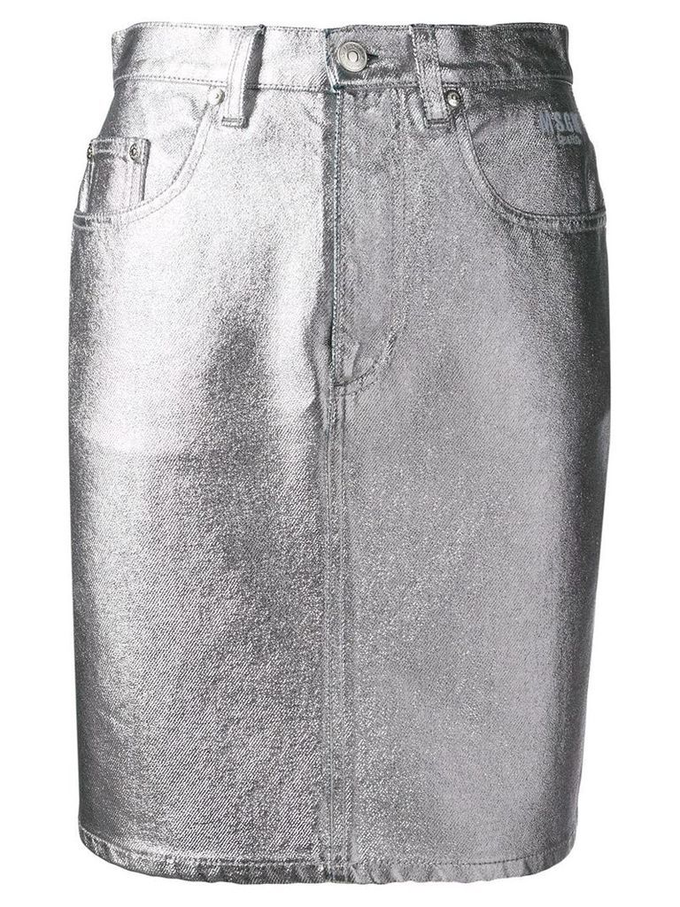 MSGM metallic high-waisted skirt - Grey