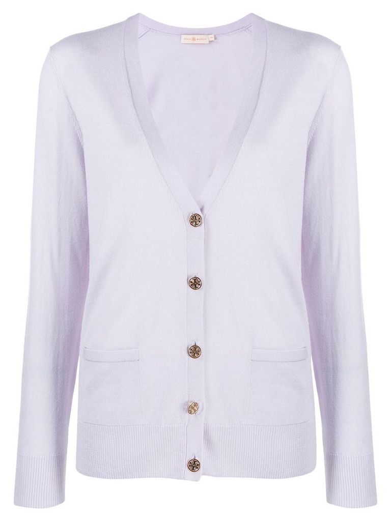 Tory Burch relaxed-fit cardigan - PURPLE