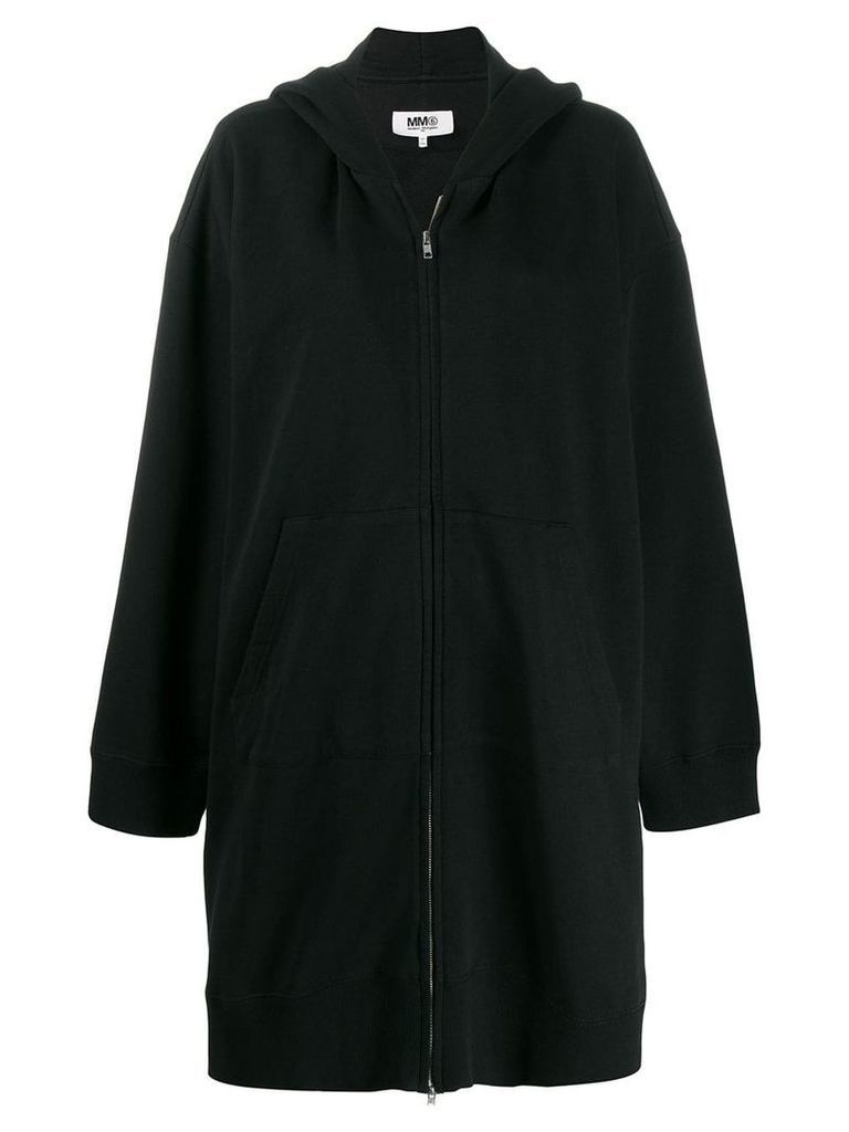 MM6 Maison Margiela long zipped hoodie - Black