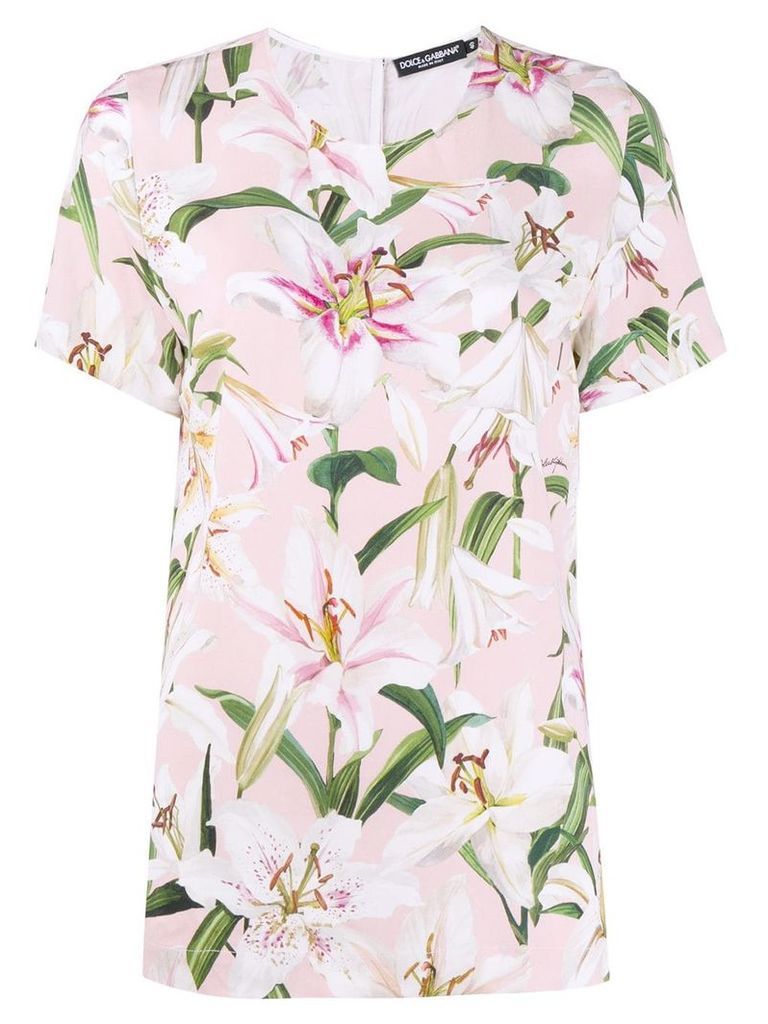 Dolce & Gabbana floral T-shirt - PINK