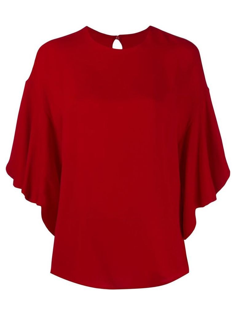 Valentino frilled tulip-sleeve blouse - Red