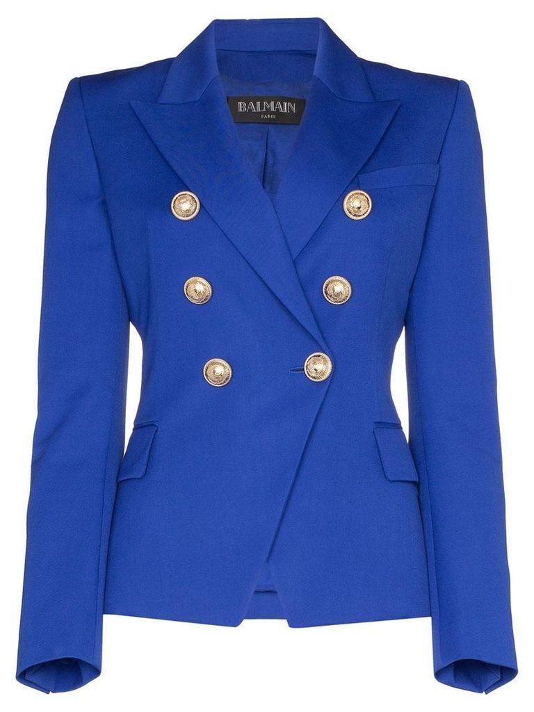 Balmain fitted double-breasted blazer - Blue