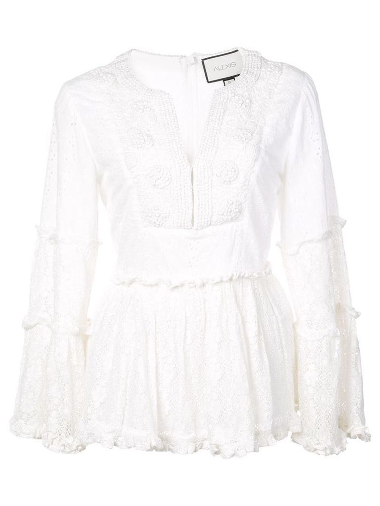 Alexis embroidered top - White
