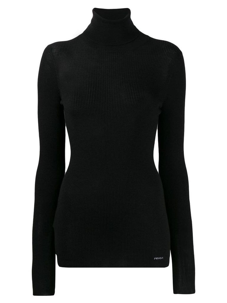 Prada ribbed turtle neck sweater - Black