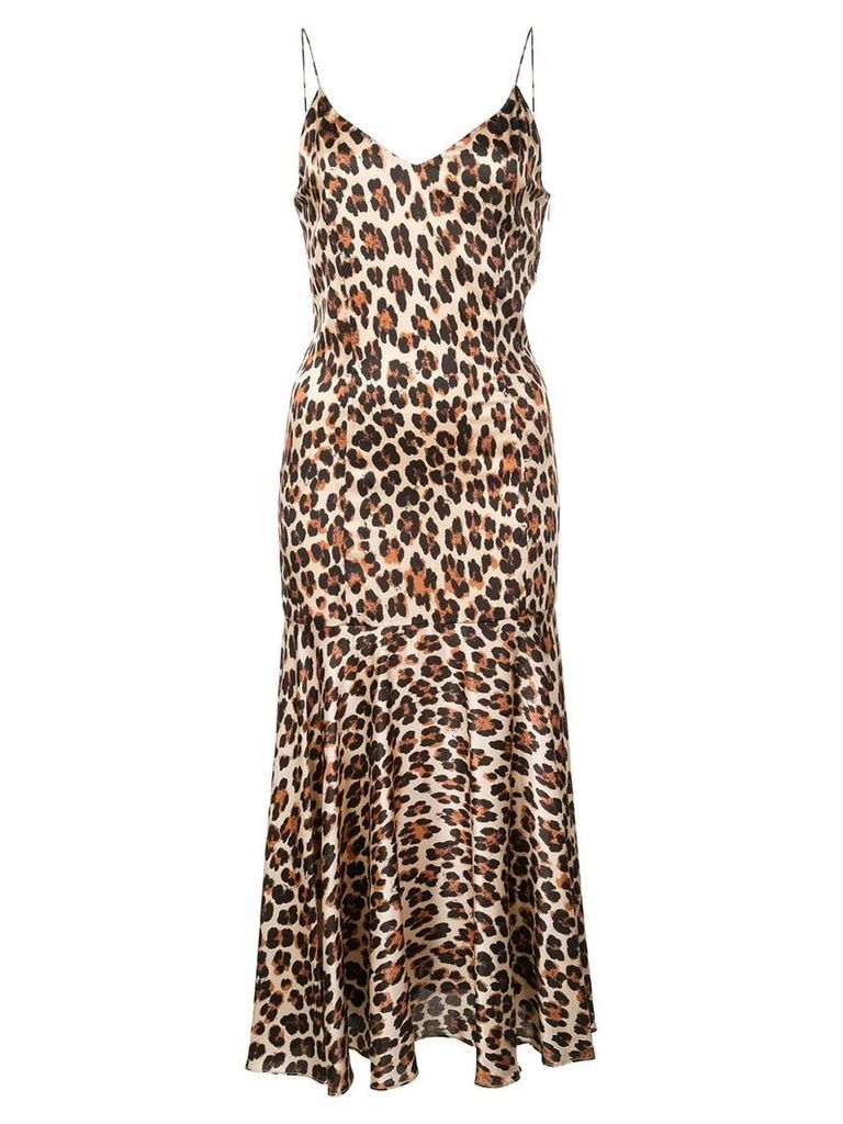 Caroline Constas leopard print slip dress - Brown