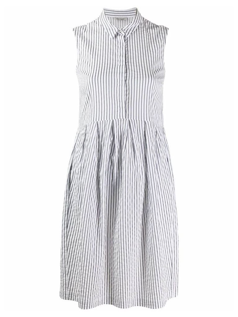 Peserico striped sleeveless shirt dress - White