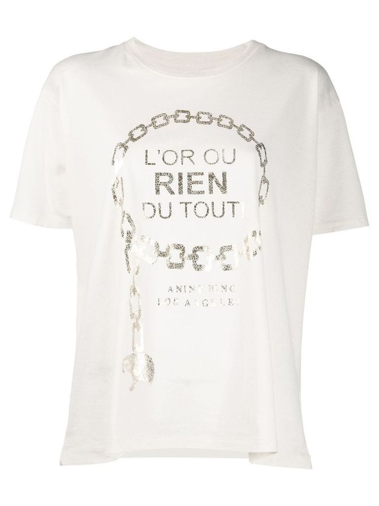 ANINE BING Ringo gold print T-shirt - Neutrals