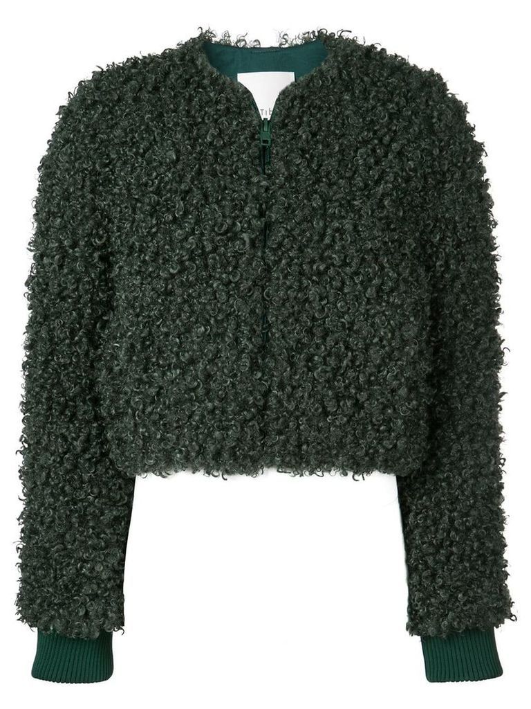 Tibi faux shearling bomber jacket - Green