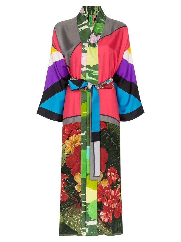 Rianna + Nina panelled floral print kimono - Multicolour