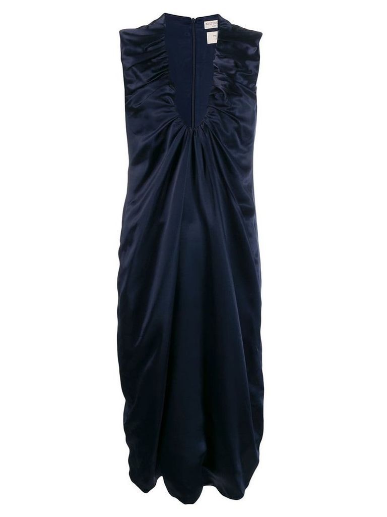 Bottega Veneta gathered detail satin dress - Blue