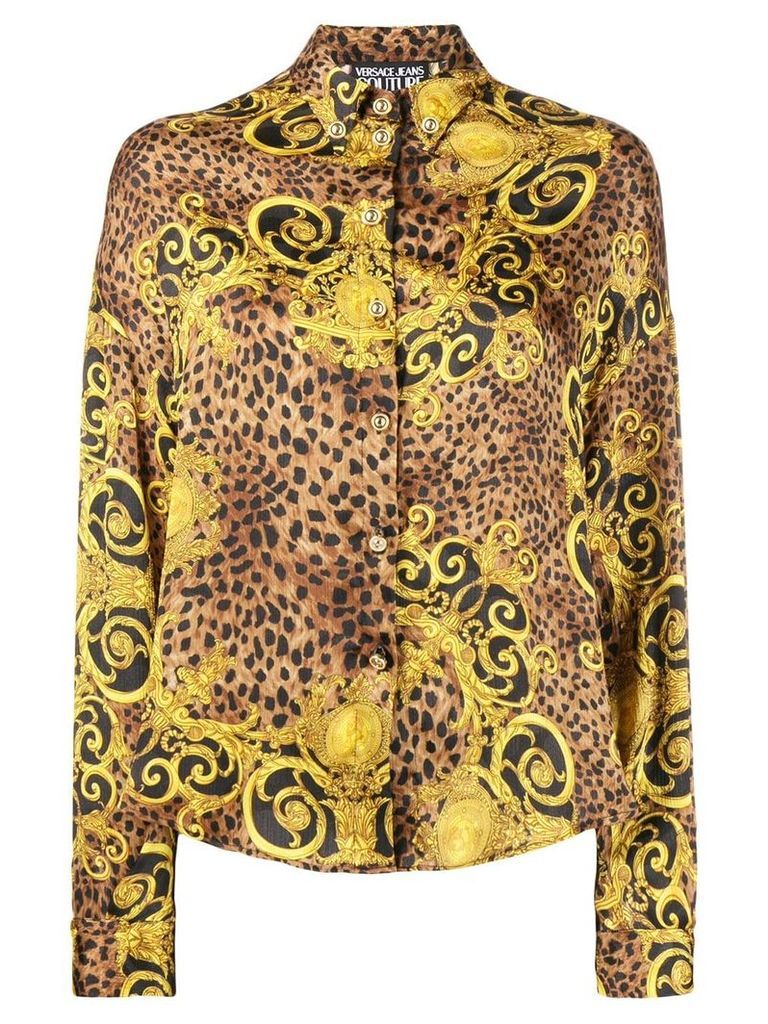 Versace Jeans Couture Barocco leopard print shirt - Brown