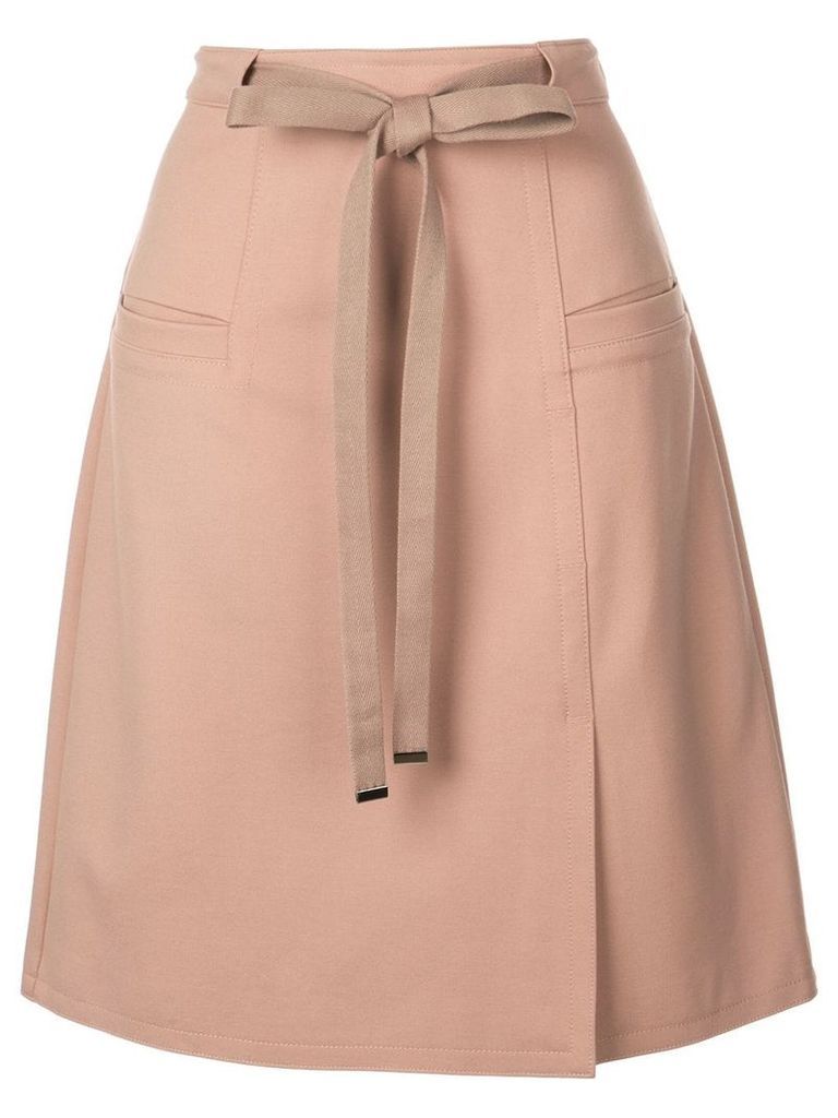 Tibi Bond Stretch Knit A-Line Skirt - NEUTRALS