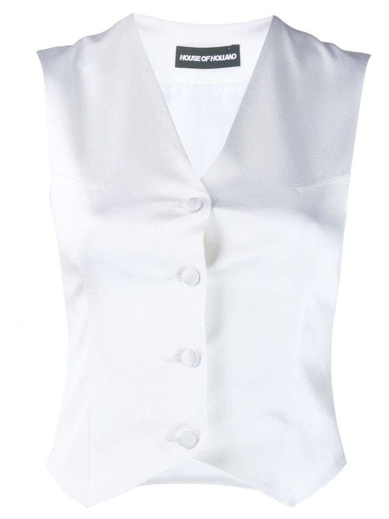 House of Holland classic fitted waistcoat - White