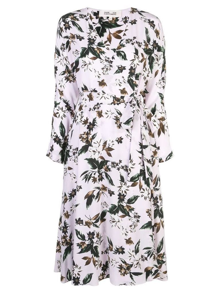 DVF Diane von Furstenberg floral print wrap dress - PURPLE