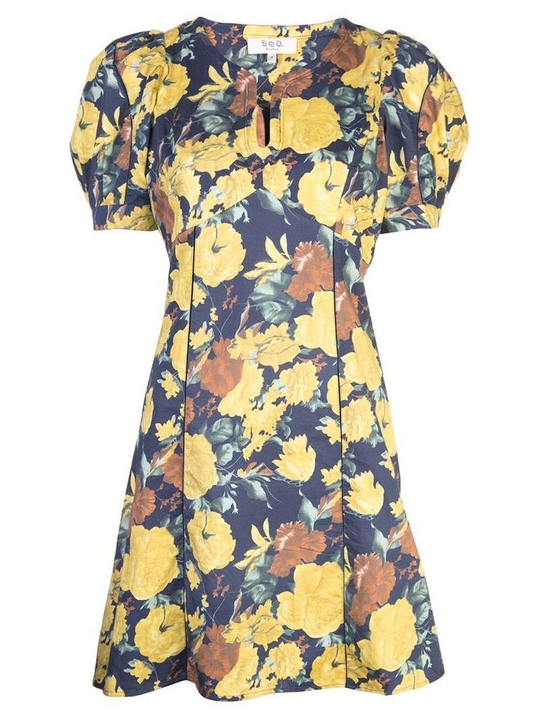 Sea floral print dress - Yellow