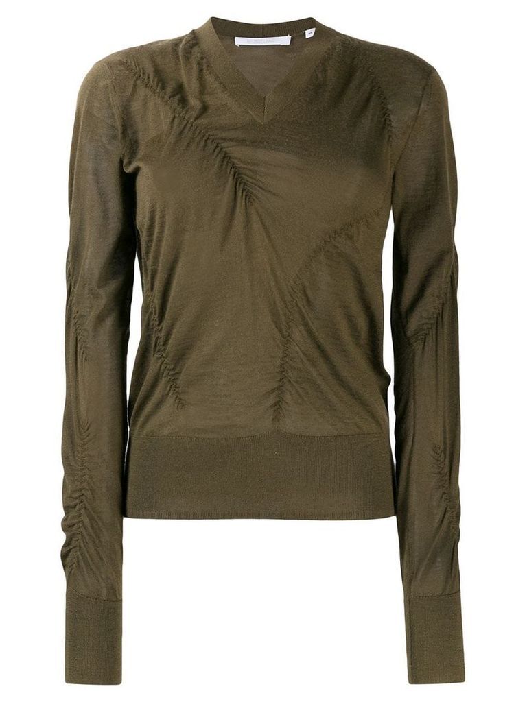 Helmut Lang ruched detail sweater - Green
