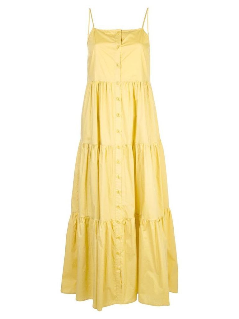 Sea buttoned flared dress - Yellow