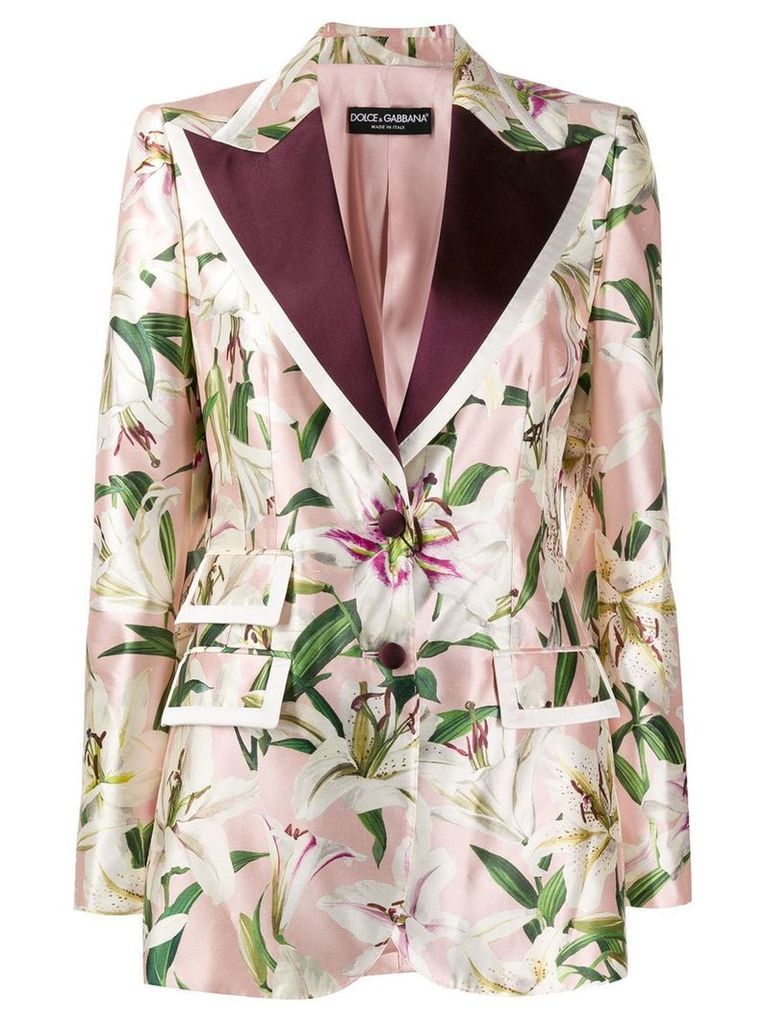 Dolce & Gabbana lily print blazer - PINK