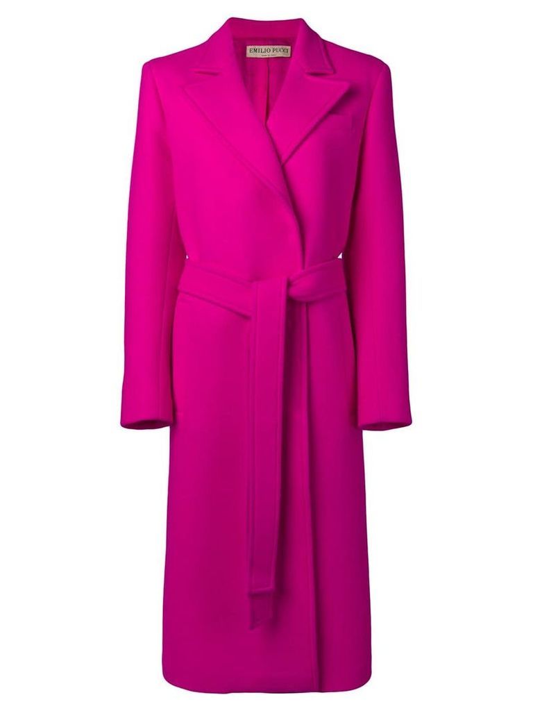 Emilio Pucci Double Face Wool Long Coat - PINK