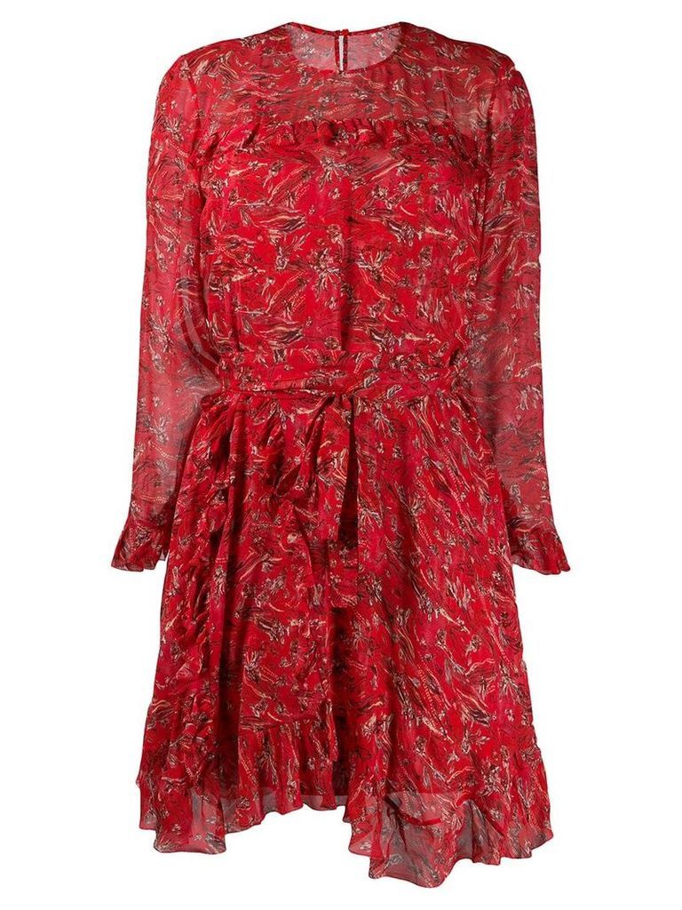 IRO long-sleeved printed dress - Red