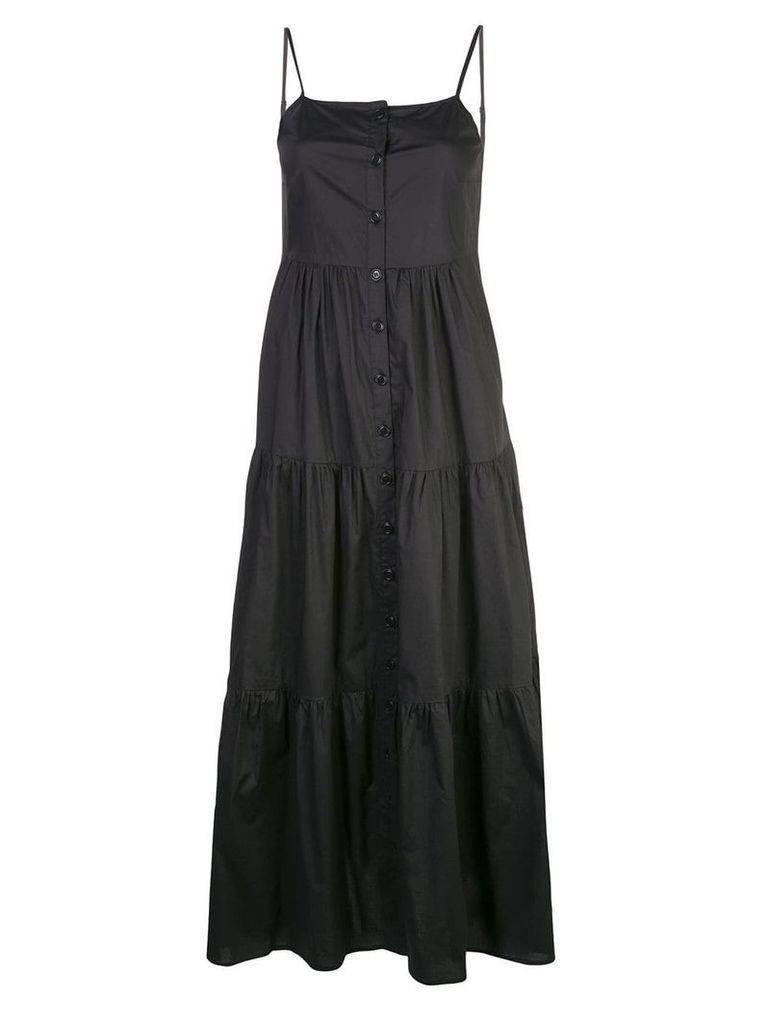 Sea buttoned flared dress - Black