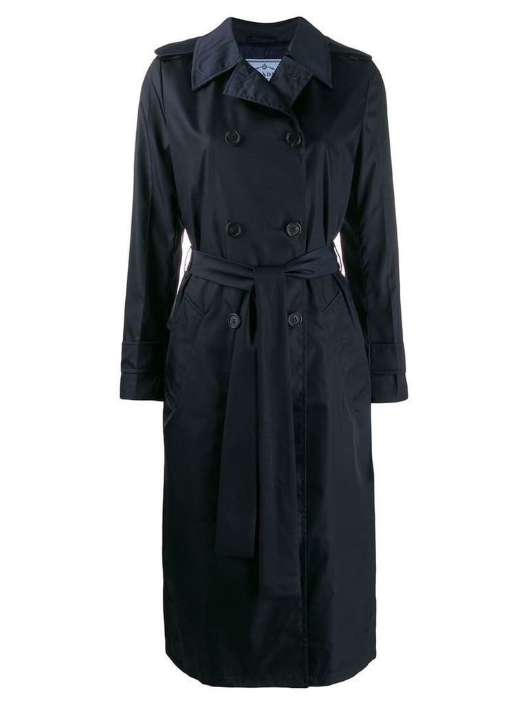 Prada double-breasted trench coat - Blue