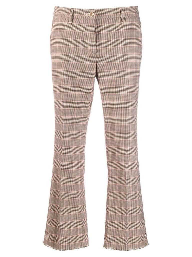 Luisa Cerano check cropped trousers - Neutrals