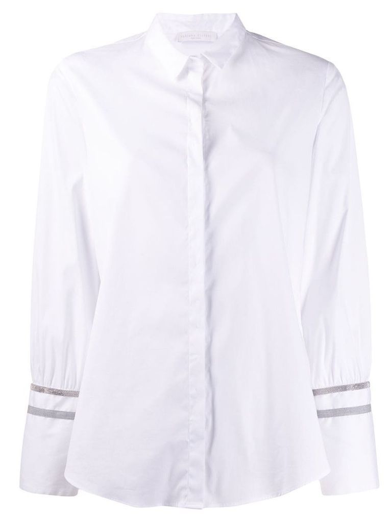 Fabiana Filippi ball-chain sleeve shirt - White