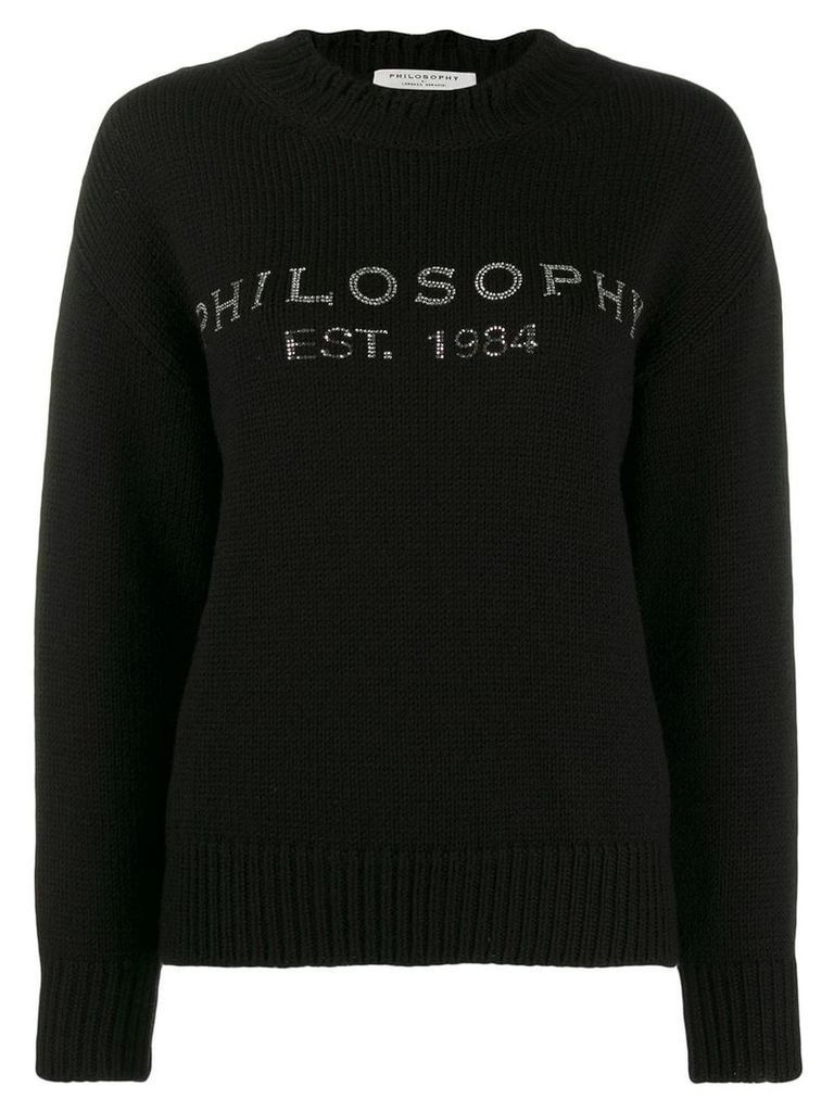 Philosophy Di Lorenzo Serafini embellished logo sweater - Black