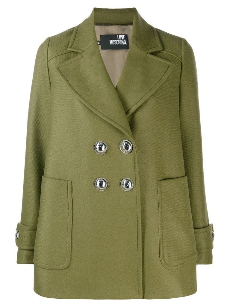 Love Moschino double-breasted coat - Green