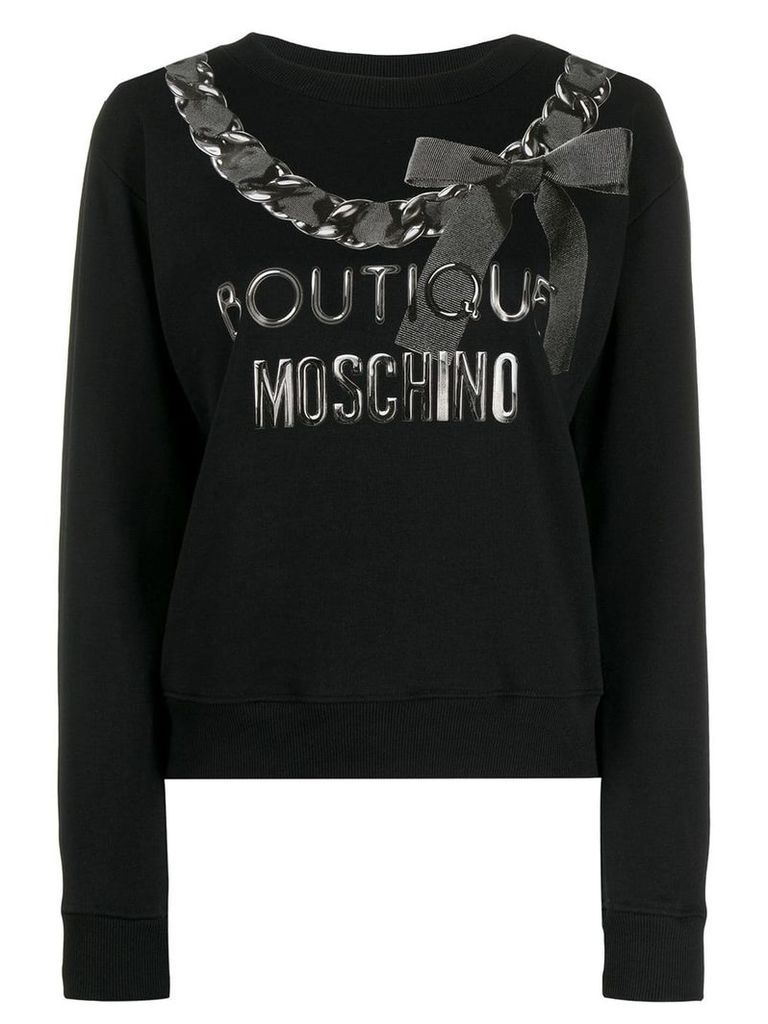 Boutique Moschino logo print sweater - Black