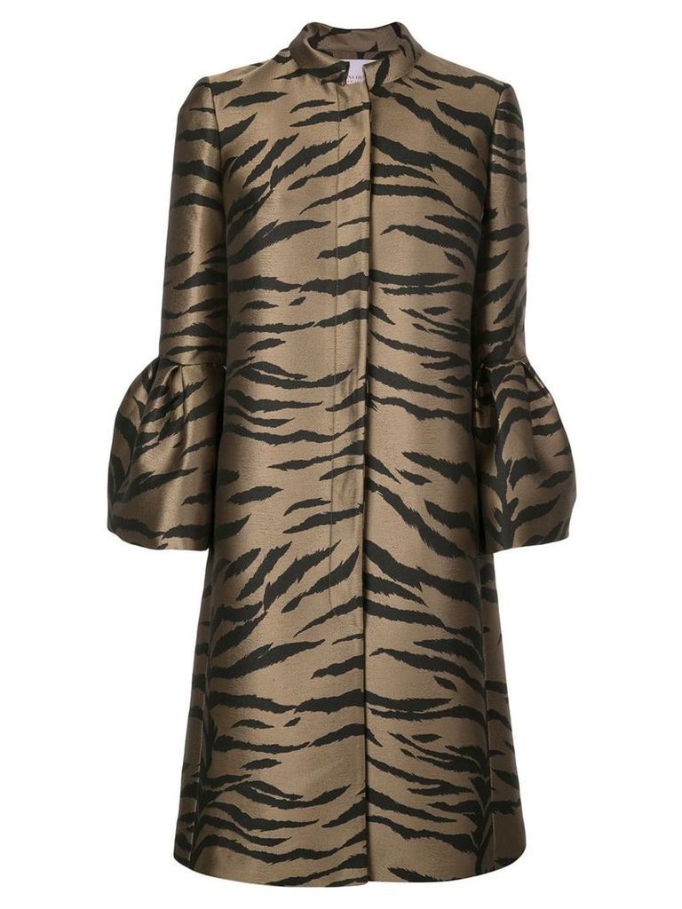 Carolina Herrera tiger pattern tailored coat - Brown