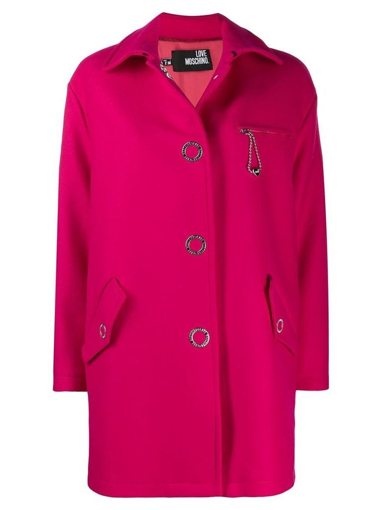 Love Moschino oversized midi coat - PINK