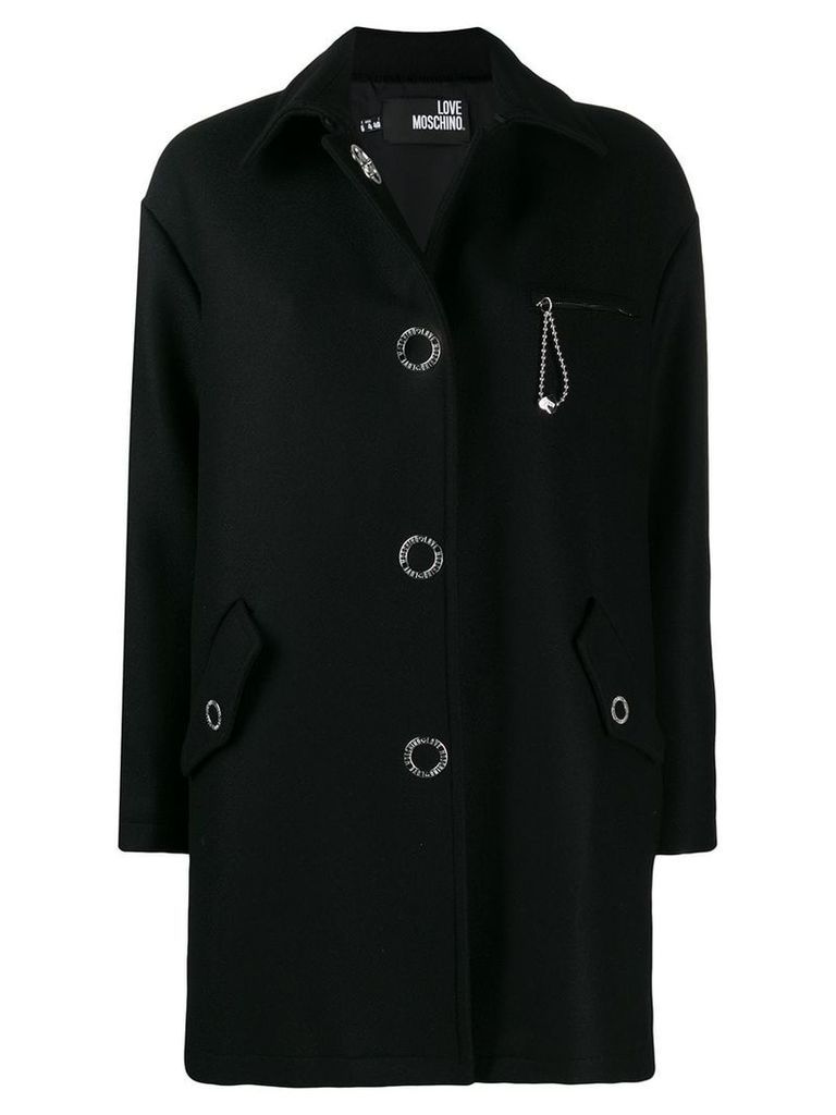 Love Moschino oversized midi coat - Black
