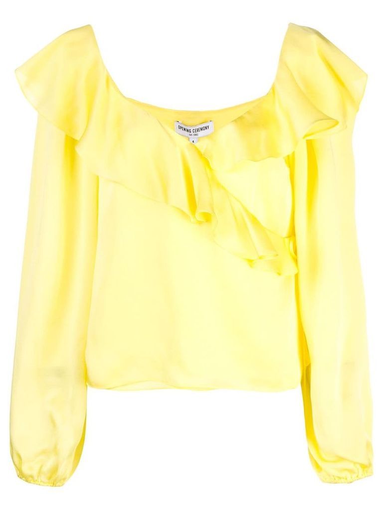 Opening Ceremony cascade wrap top - Yellow