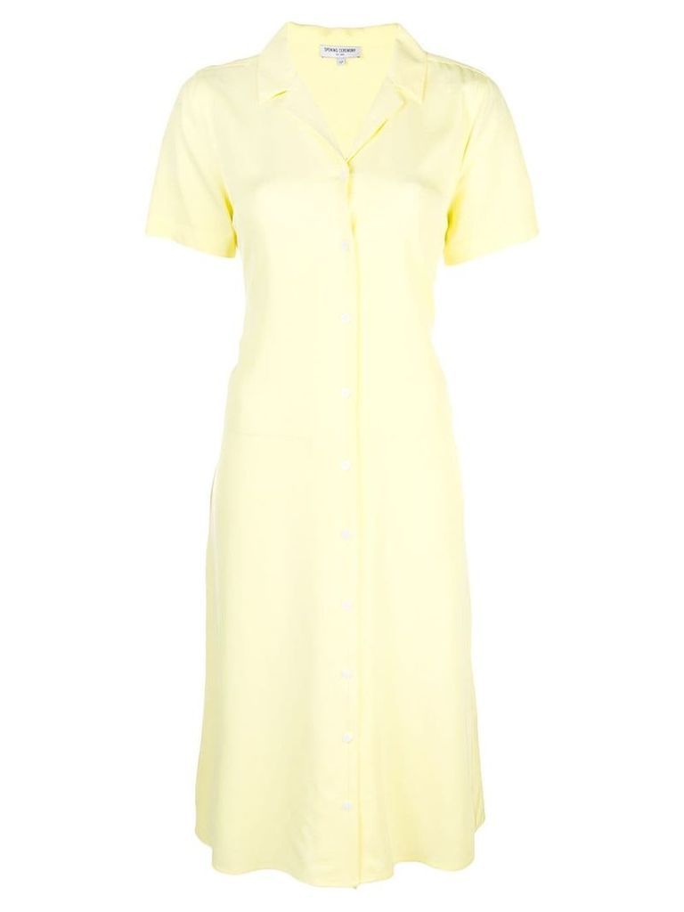 Opening Ceremony lace-up back shirt dress - Yellow