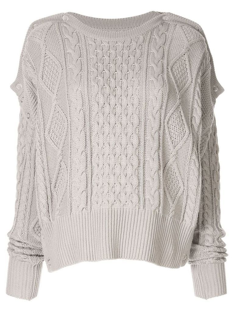 Maison Mihara Yasuhiro cable knit slouchy sweater - Grey