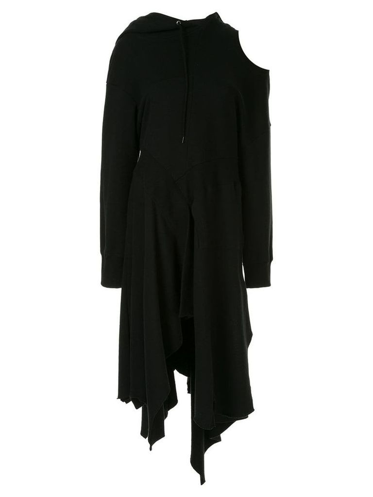 Maison Mihara Yasuhiro asymmetric hoodie dress - Black